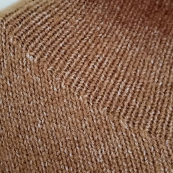 'CATO' Mock Turtleneck LS Sweater Size XL Tan with horizontal Pink stripe NWOT - Picture 4 of 11